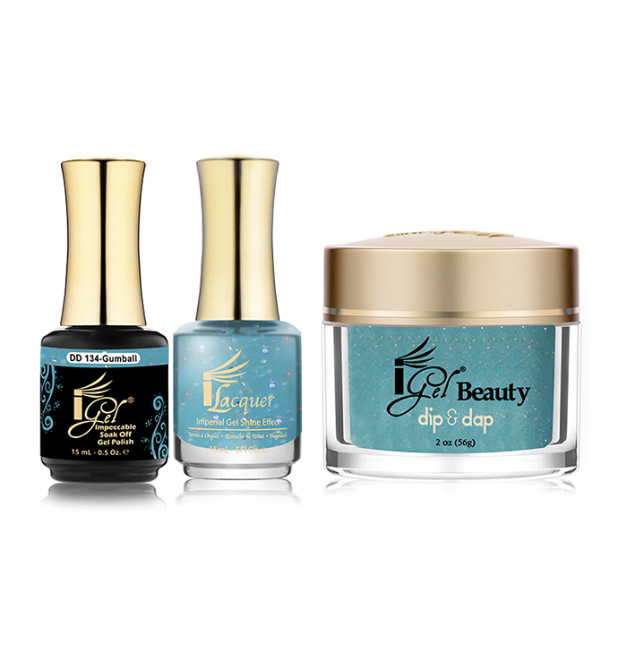 iGel 3in1 Dipping Powder + Gel Polish + Nail Lacquer, DD134, Gunball OK0523VD