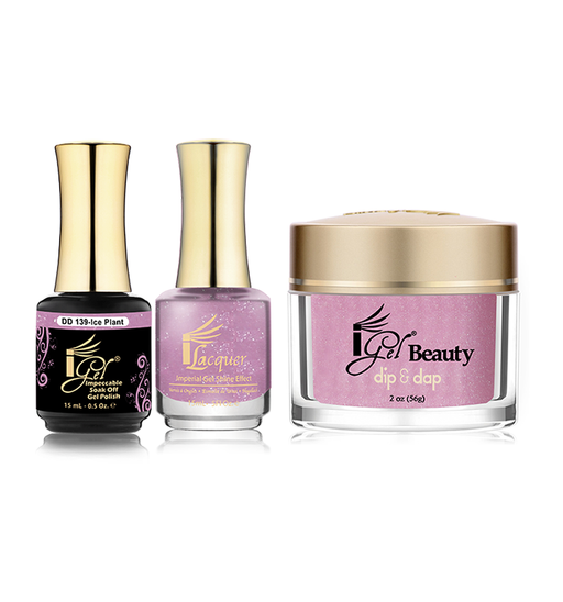 iGel 3in1 Dipping Powder + Gel Polish + Nail Lacquer, DD139, Ice Plant OK0523VD