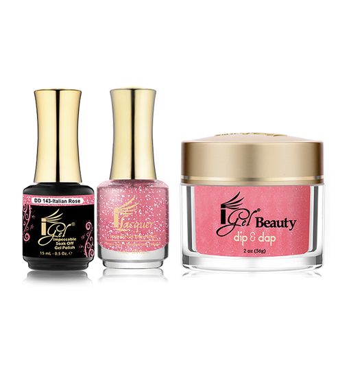 iGel 3in1 Dipping Powder + Gel Polish + Nail Lacquer, DD143, Italian Rose OK0523VD