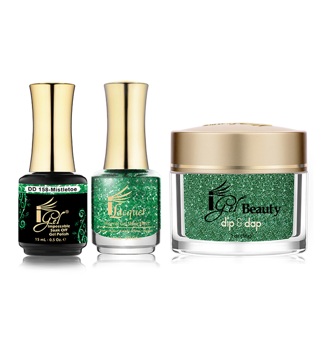 iGel 3in1 Dipping Powder + Gel Polish + Nail Lacquer, DD158, Mistletoe OK0523VD