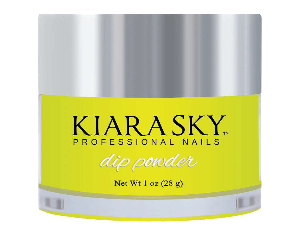 Kiara Sky Dipping Powder, Glow In The Dark Collection, DG112, Electric Yellow, 1oz OK1028LK