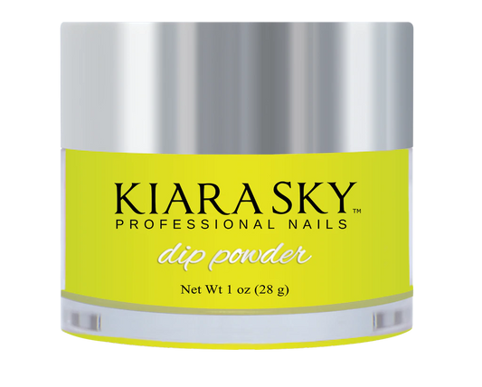 Kiara Sky Dipping Powder, Glow In The Dark Collection, DG112, Electric Yellow, 1oz OK1028LK