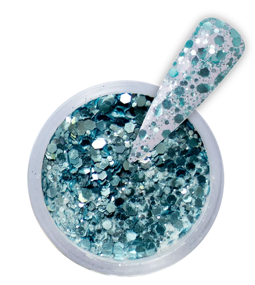 iGel Acrylic/Dipping Powder, Diamond Glitter Collection, DG28, Metalic Blue, 2oz
