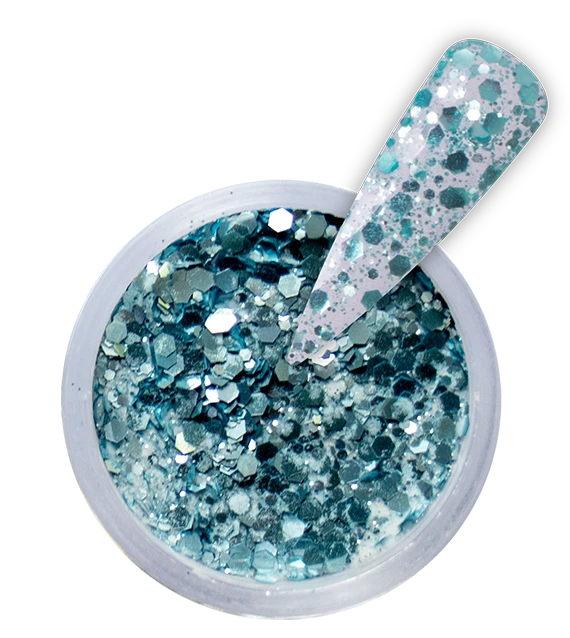 iGel Acrylic/Dipping Powder, Diamond Glitter Collection, DG28, Metalic Blue, 2oz