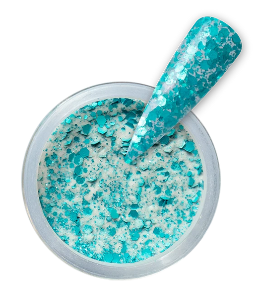 iGel Acrylic/Dipping Powder, Diamond Glitter Collection, DG29, Turquoise Sequin, 2oz