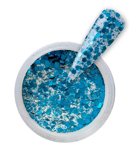 iGel Acrylic/Dipping Powder, Diamond Glitter Collection, DG30, Festive Blue, 2oz
