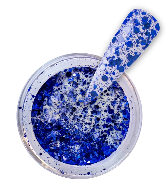 iGel Acrylic/Dipping Powder, Diamond Glitter Collection, DG31, Dashing Blue, 2oz