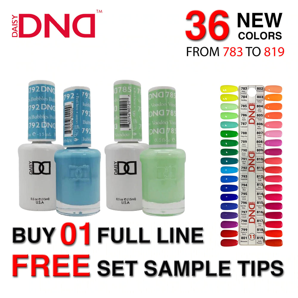 DND Nail Lacquer And Gel Polish #11 Full Line Of 36 Colors (From 783 To 819), 0.5oz