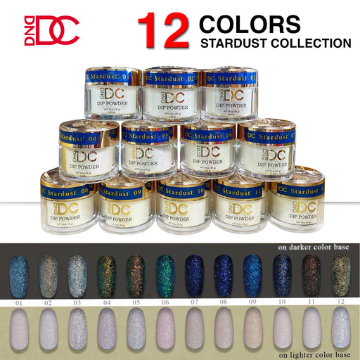 DC Dipping Powder, Stardust Collection, Full line of 12 colors (From 01 to 12), 2oz OK1003LK