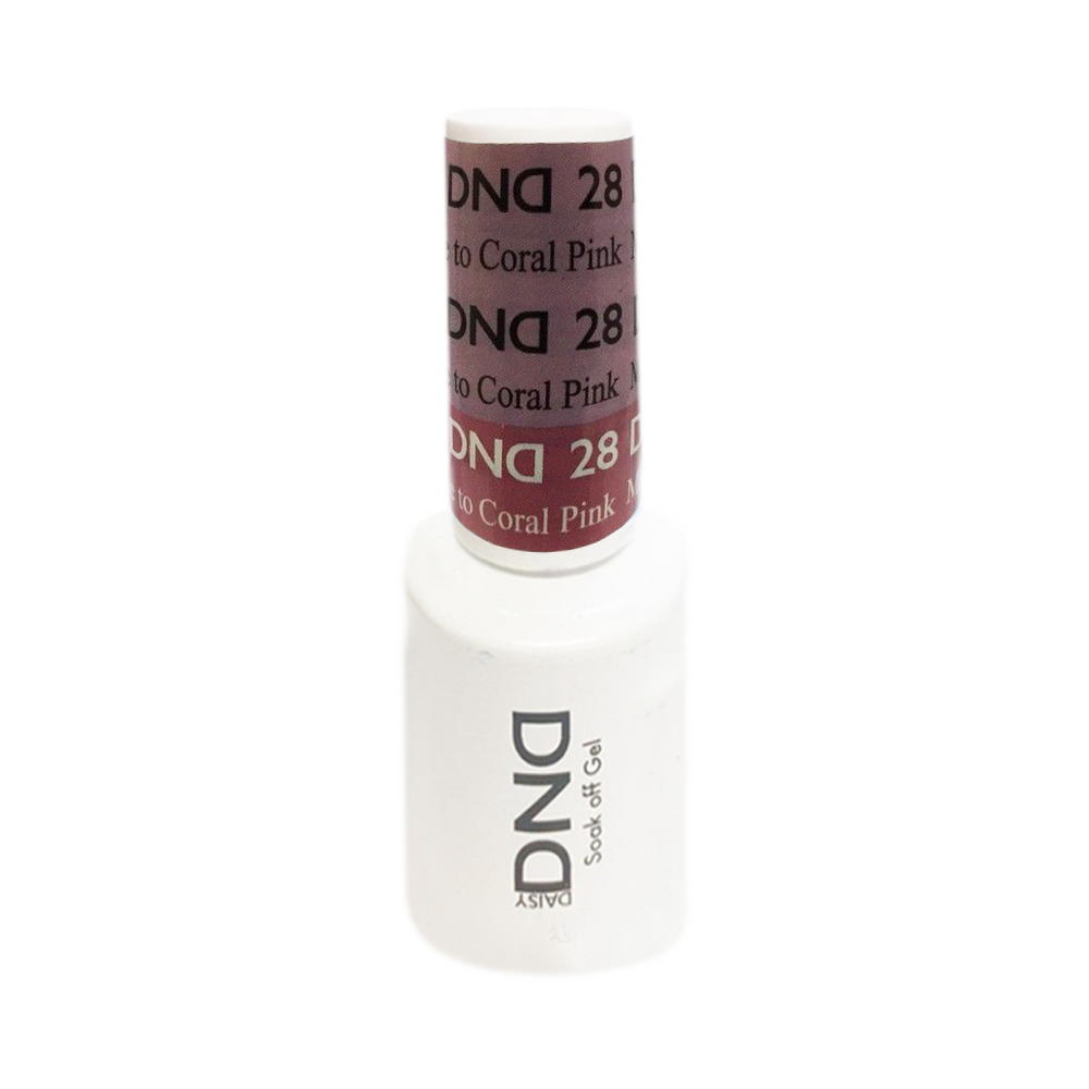 DND Mood Change Gel Polish, D28, Mauve to Coral Pink 0.5oz KK1025