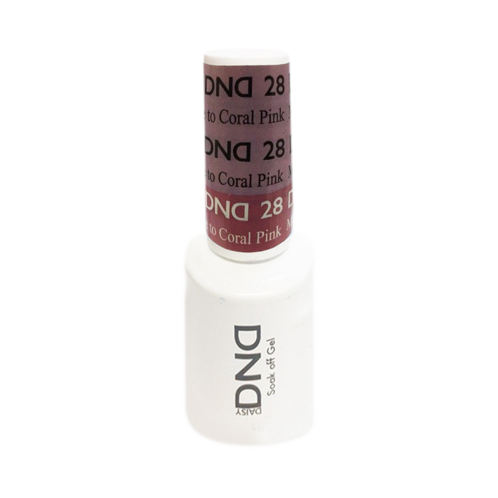 DND Mood Change Gel Polish, D28, Mauve to Coral Pink 0.5oz KK1025