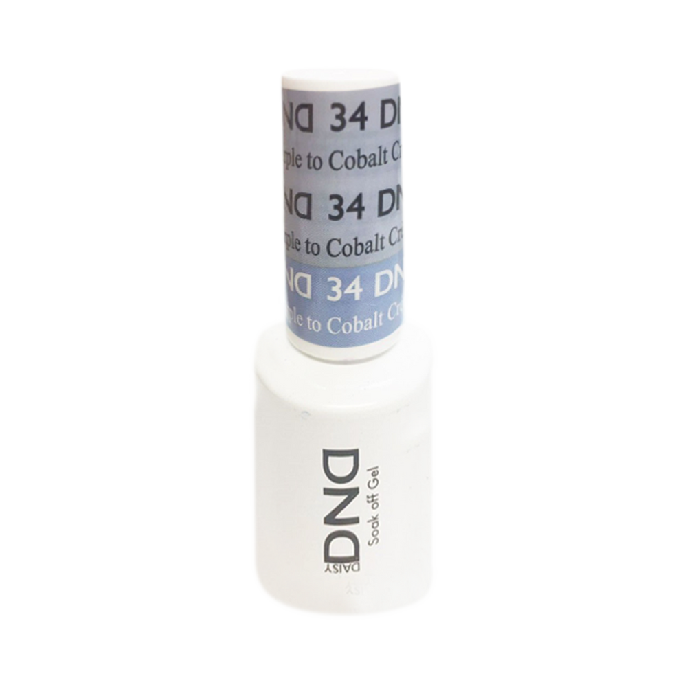 DND Mood Change Gel Polish, D34, Creme Purple to Cobalt 0.5oz KK1025
