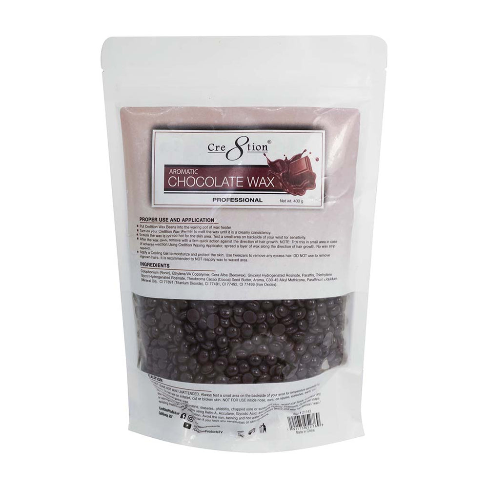 Cre8tion Chocolate Bean Hard Wax, BAG 14oz/0.87lb (Pk: 24 bags/case) - SKU 21143