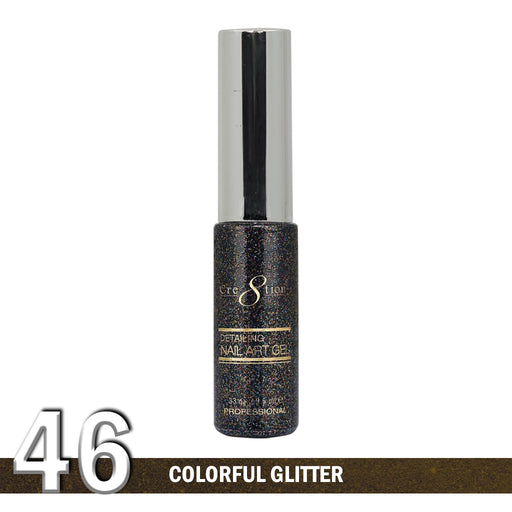 Cre8tion Detailing Nail Art Gel, 46, Colorful Glitter, 0.33oz