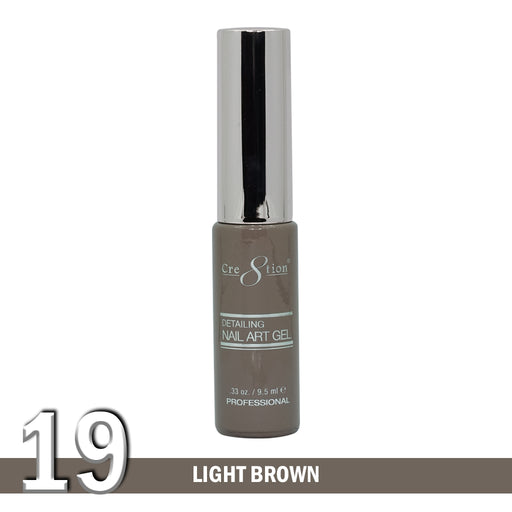 Cre8tion Detailing Nail Art Gel, 19, Light Brown, 0.33oz KK1025