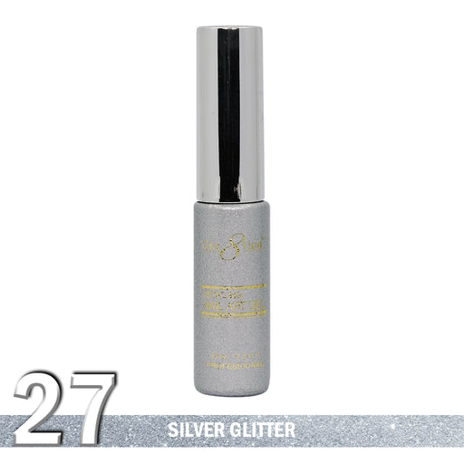 Cre8tion Detailing Nail Art Gel, 27, Silver Glitter, 0.33oz KK1025
