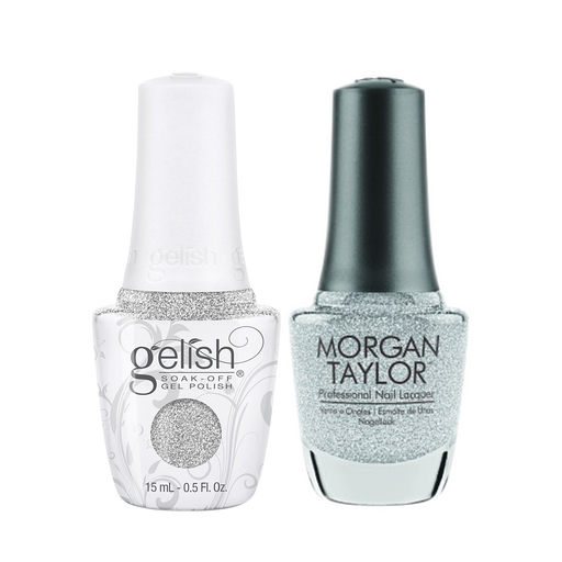 Gelish Gel Polish & Morgan Taylor Nail Lacquer, 1110334 + 3110334, Forever Fabulous Winter Collection 2018, Diamonds Are My Bff, 0.5oz KK1011