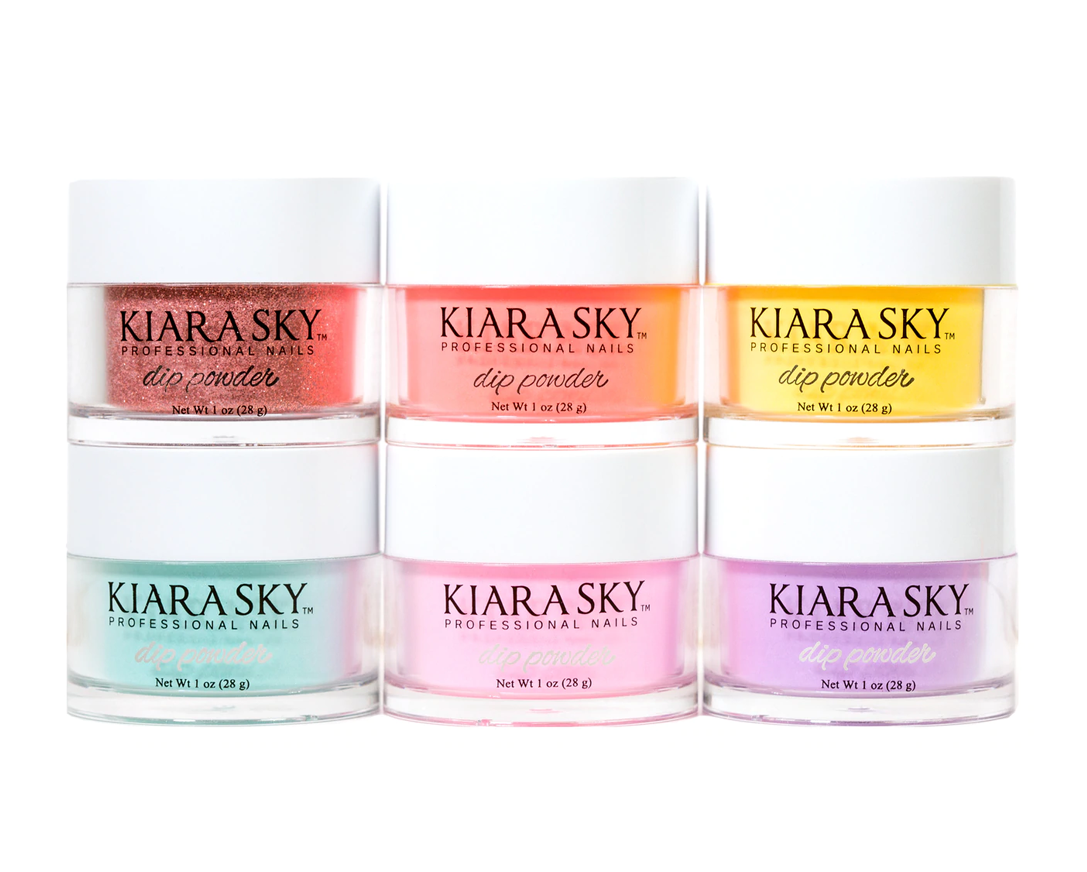 Kiara Sky Dipping Powder, Road Trip Collection, Full line of 6 colors (from D585 to D590), 1oz