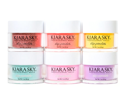 Kiara Sky Dipping Powder, Road Trip Collection, Full line of 6 colors (from D585 to D590), 1oz
