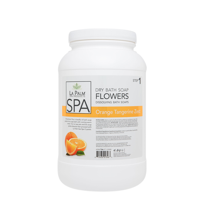 La Palm Dry Bath Soap, Flowers, Orange Tangerine Zest, 1Gal (Packing: 4pcs/case)