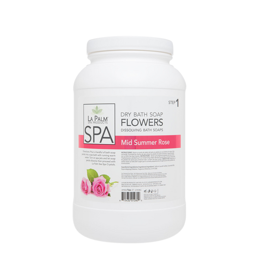 La Palm Dry Bath Soap, Flowers, Mid Summer Rose, 1Gal (Packing: 4pcs/case)