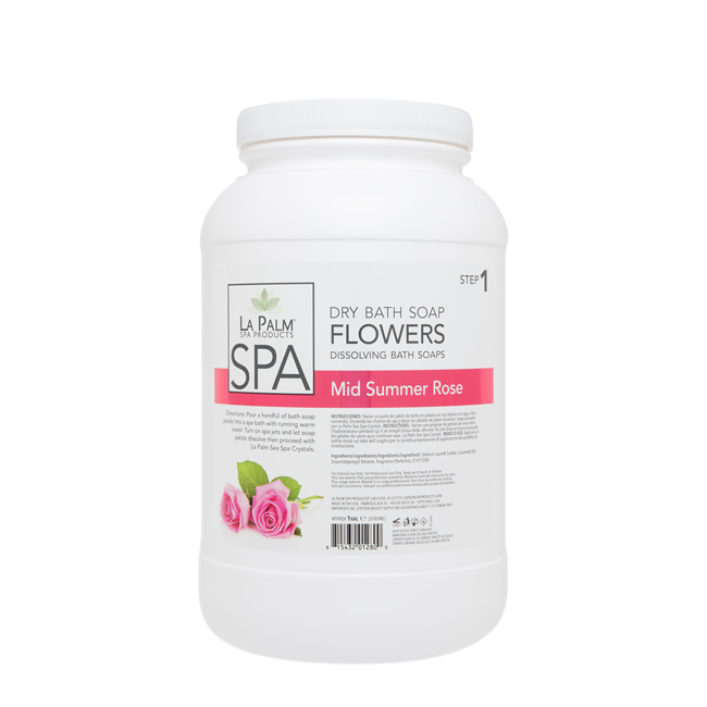 La Palm Dry Bath Soap, Flowers, Mid Summer Rose, 1Gal (Packing: 4pcs/case)