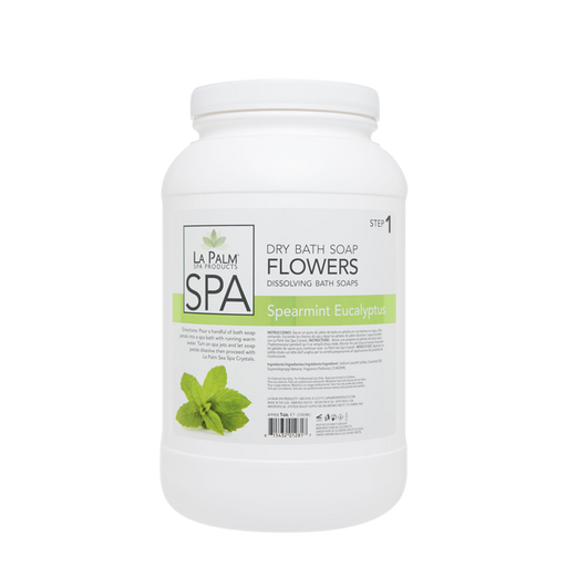 La Palm Dry Bath Soap, Flowers, Spearmint Eucalyptus, 1Gal (Packing: 4pcs/case)