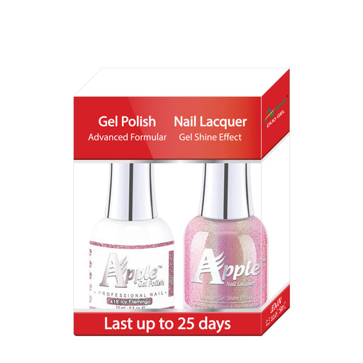 Apple Nail Lacquer & Gel Polish, 5G Collection, 418, Icy Flamingo,  0.5oz KK1025