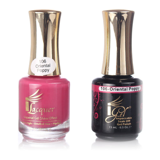 iGel Nail Lacquer + Gel Polish, 106, Oriental Poppy, 0.5oz KK1003