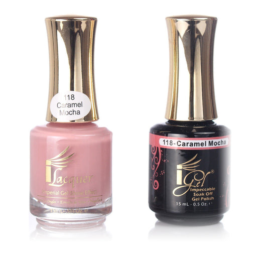 iGel Nail Lacquer + Gel Polish, 118, Caranel Mocha, 0.5oz KK1003