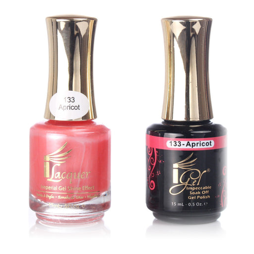 iGel Nail Lacquer + Gel Polish, 133, Apricot, 0.5oz KK1003