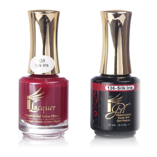 iGel Nail Lacquer + Gel Polish, 136, Silk Iris, 0.5oz KK1003
