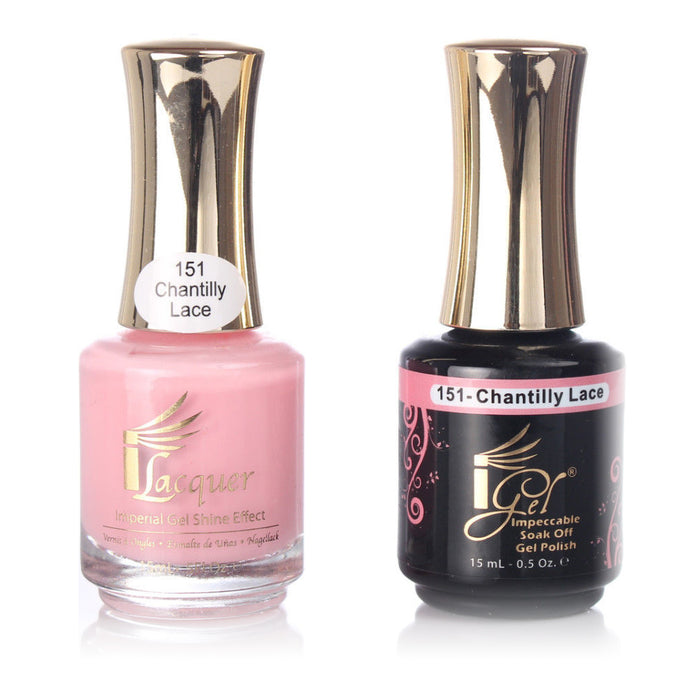 iGel Nail Lacquer + Gel Polish, 151, Chantilly Lace, 0.5oz KK1003