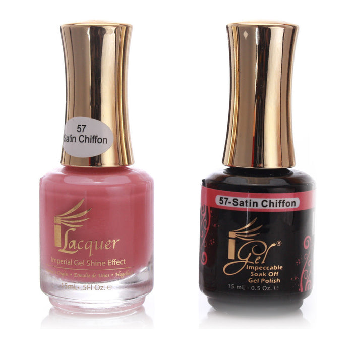 iGel Nail Lacquer + Gel Polish, 057, Satin Chiffon, 0.5oz KK1003