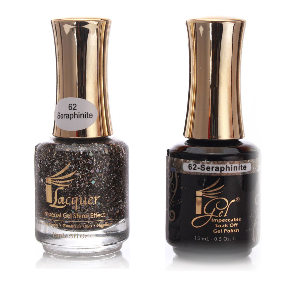 iGel Nail Lacquer + Gel Polish, 062, Seraphinite, 0.5oz KK1003