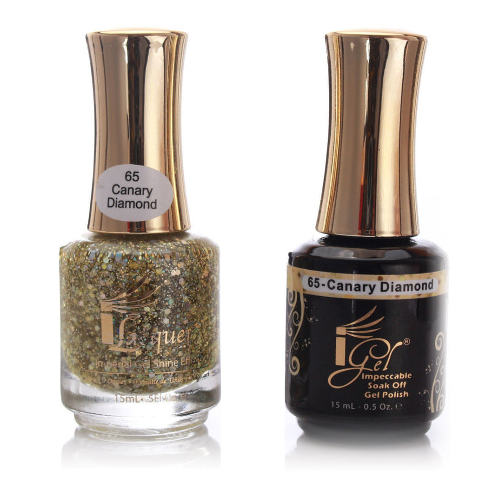 iGel Nail Lacquer + Gel Polish, 065, Canary Diamond, 0.5oz KK1003