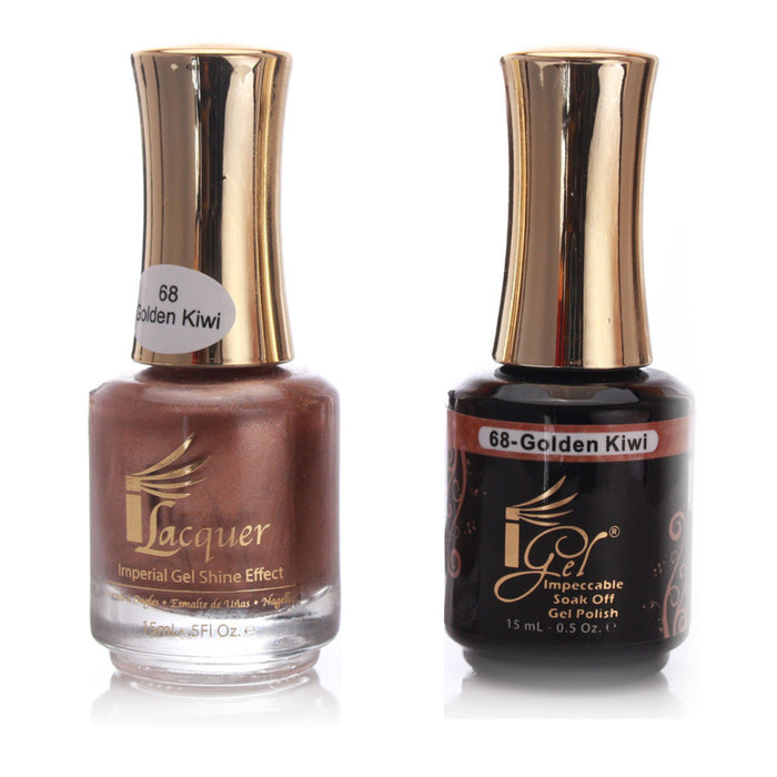 iGel Nail Lacquer + Gel Polish, 068, Golden Kiwi, 0.5oz KK1003