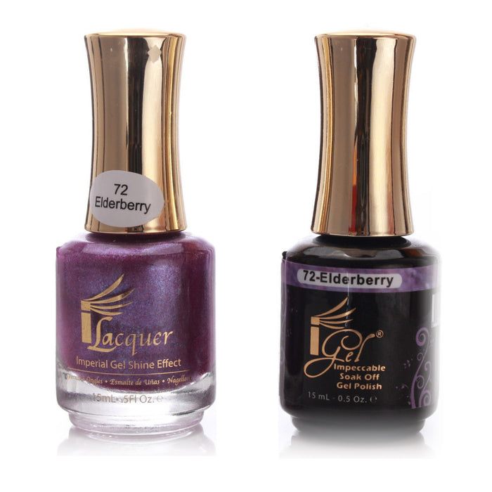iGel Nail Lacquer + Gel Polish, 072, Elderberry, 0.5oz KK1003