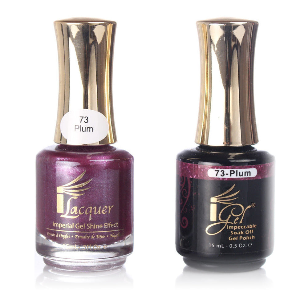 iGel Nail Lacquer + Gel Polish, 073, Plum, 0.5oz KK1003