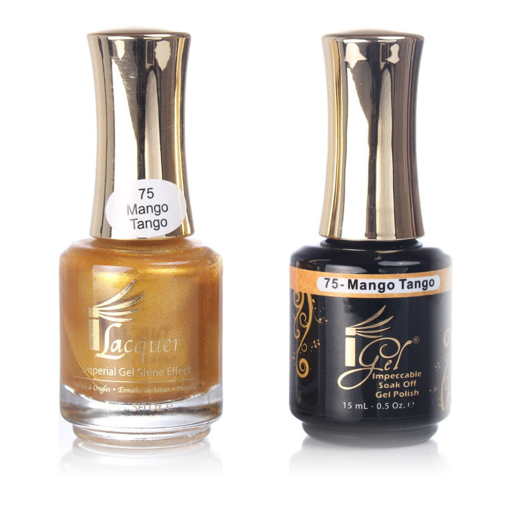 iGel Nail Lacquer + Gel Polish, 075, Mango Tango, 0.5oz KK1003