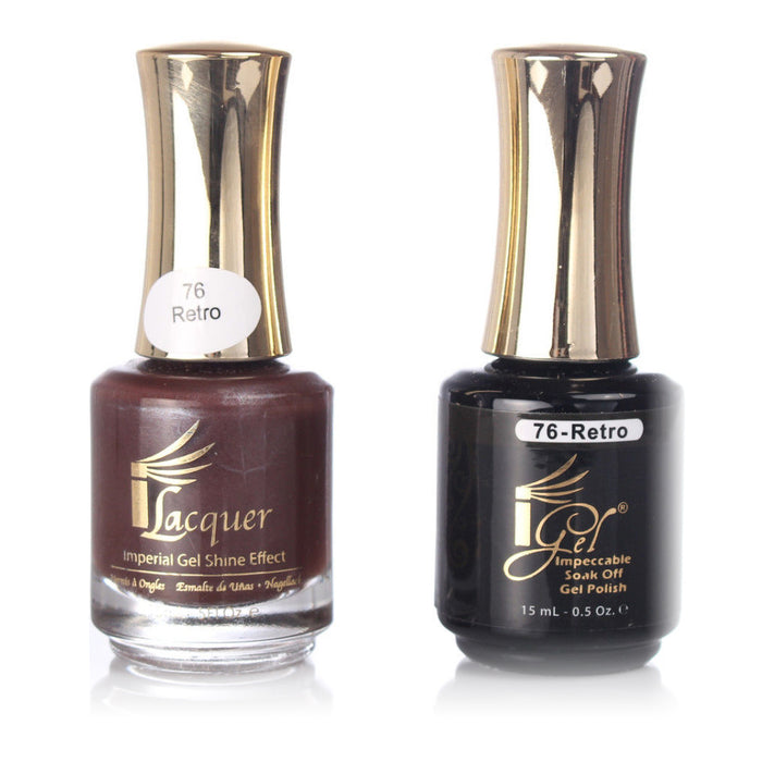 iGel Nail Lacquer + Gel Polish, 076, Retro, 0.5oz KK1003