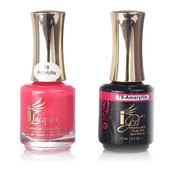 iGel Nail Lacquer + Gel Polish, 078, Amaryllis, 0.5oz KK1003