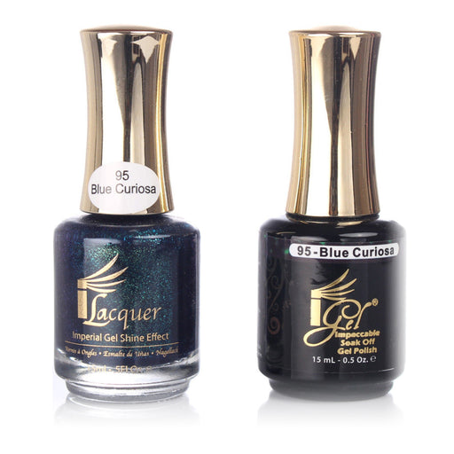 iGel Nail Lacquer + Gel Polish, 095, Blue Curiosa, 0.5oz KK1003