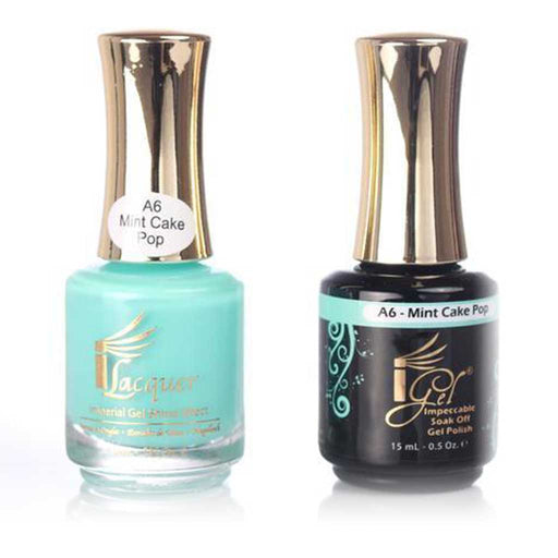 iGel Nail Lacquer + Gel Polish, A06, Mint Cake Pop, 0.5oz KK1003