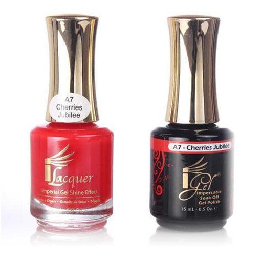 iGel Nail Lacquer + Gel Polish, A07, Cherries Jubilee, 0.5oz KK1003