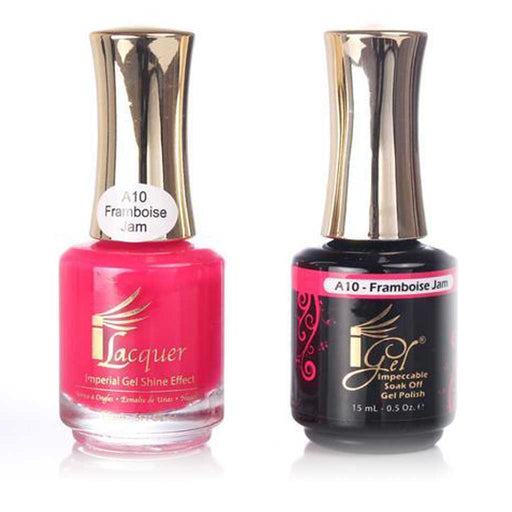 iGel Nail Lacquer + Gel Polish, A10, Framboise Jam, 0.5oz KK1003