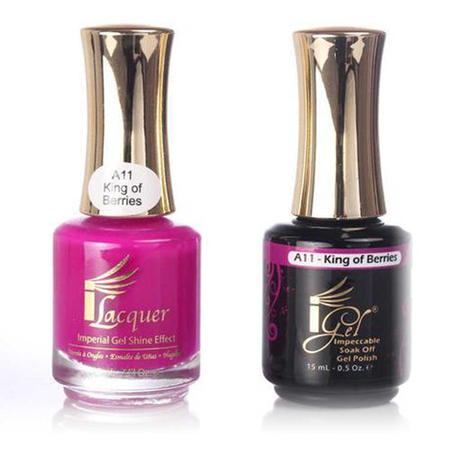 iGel Nail Lacquer + Gel Polish, A11, King Of Berries, 0.5oz KK1003