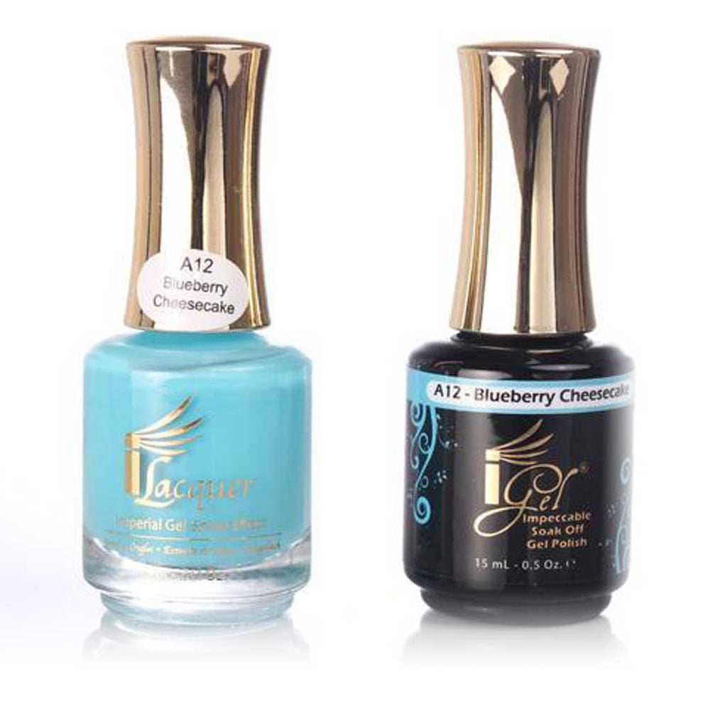 iGel Nail Lacquer + Gel Polish, A12, Blueberry Cheesecake, 0.5oz KK1003