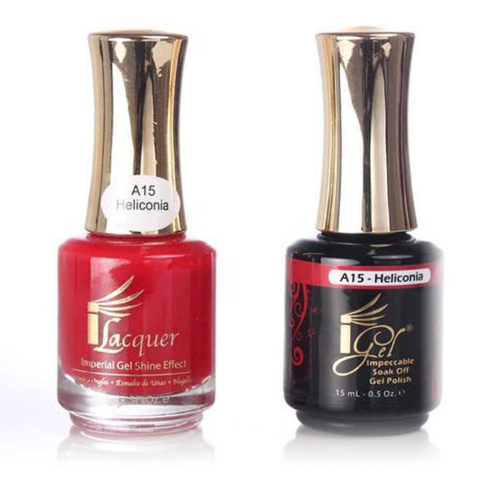 iGel Nail Lacquer + Gel Polish, A15, Heliconia, 0.5oz KK1003