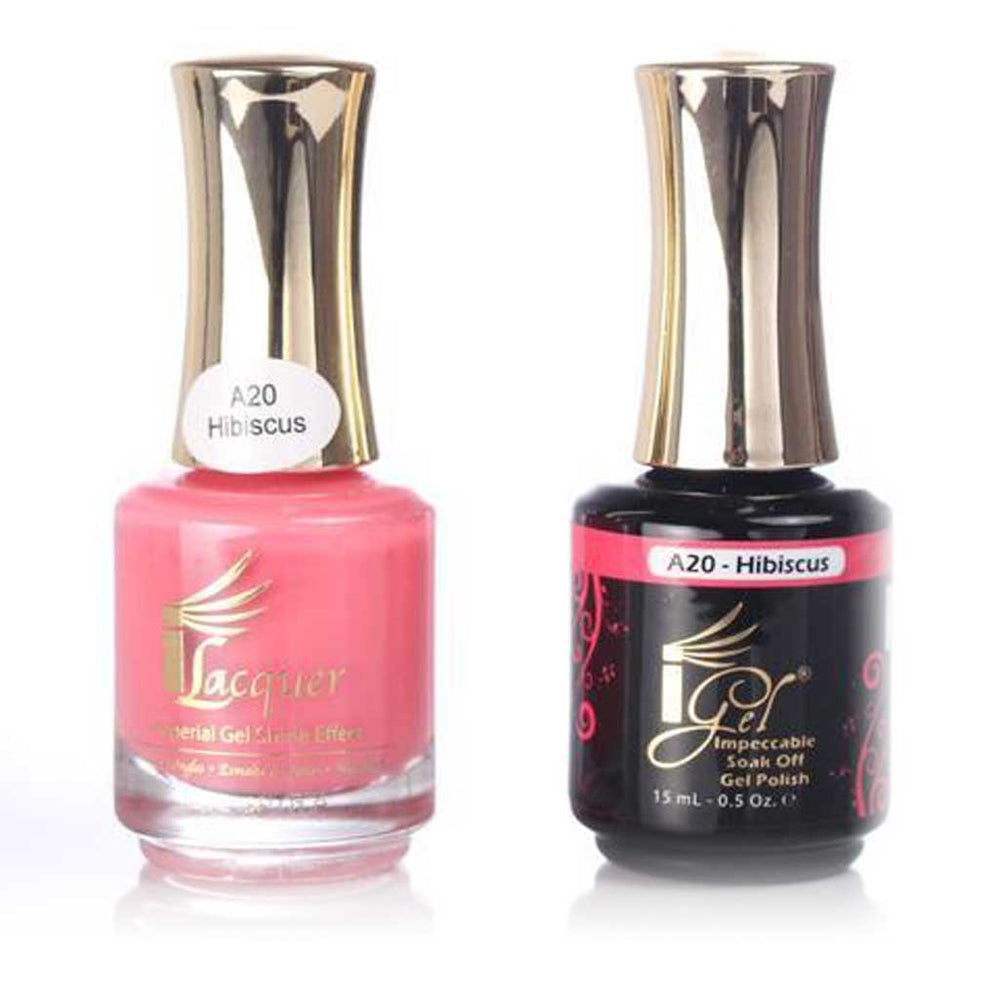 iGel Nail Lacquer + Gel Polish, A20, Hibiscus, 0.5oz KK1003